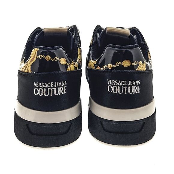Versace Jeans Couture Black Gold Signature Classic Mens Sneakers - Picture 3 of 4